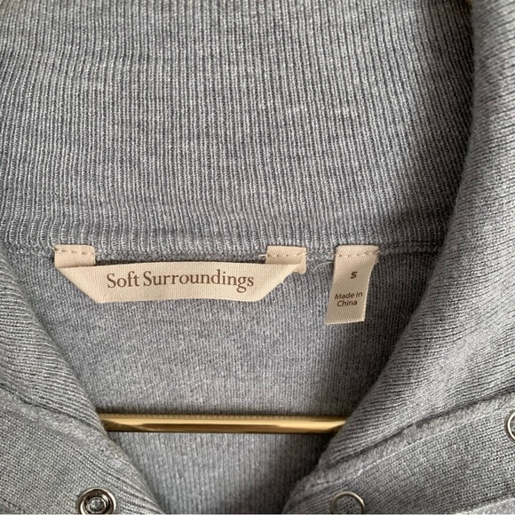 Soft Surroundings Meria snap tunic sweater grey size small - Picture 3 of 6